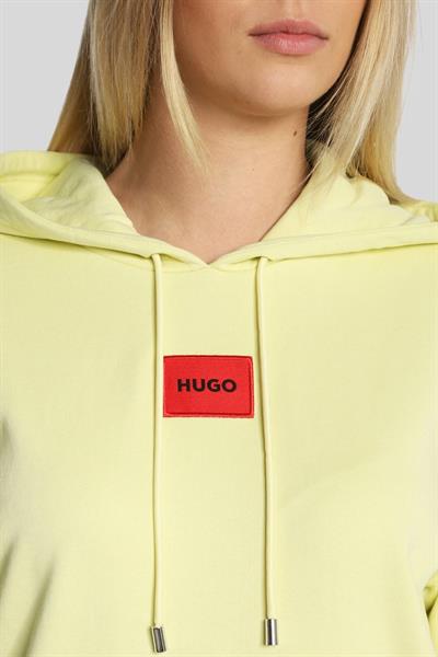 Hugo Kadın Dasara Logolu Kapüşonlu Sweatshirt Sarı