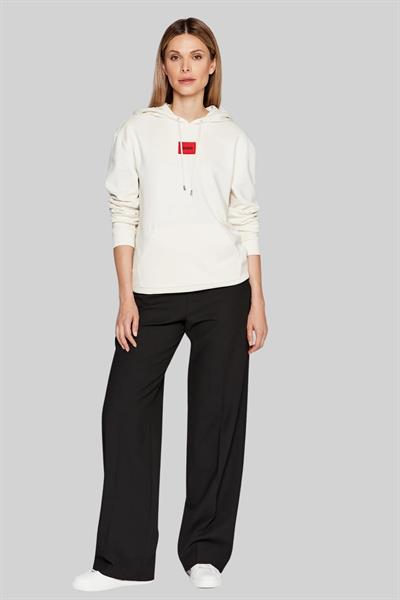Hugo Kadın Dasara Logolu Kapüşonlu Sweatshirt Beyaz