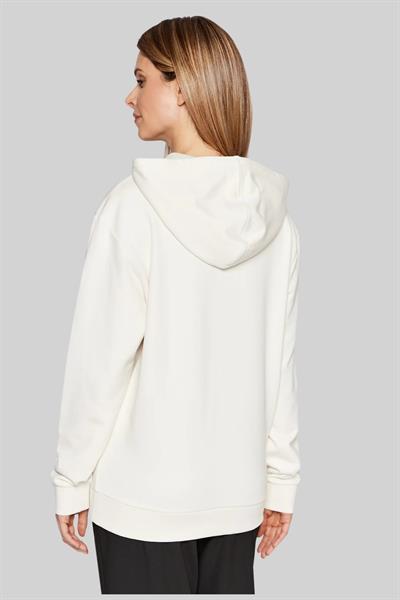 Hugo Kadın Dasara Logolu Kapüşonlu Sweatshirt Beyaz