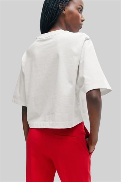 Hugo Kadın Kısa Kollu Yıkamalı Kısa T-Shirt Beyaz 102