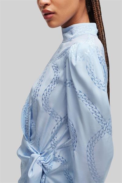 Hugo Kadın Regular Fit Kasera Zincir Desenli Drapeli Elbise Çok Renkli