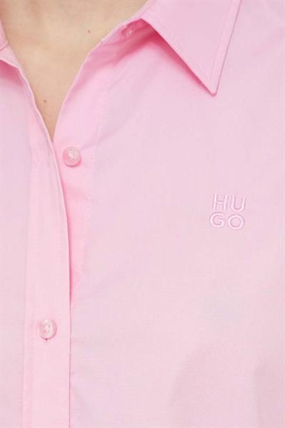 Hugo Kadın Regular Fit Klasik Yakalı Logolu Düğmeli Gömlek Fuşya 664