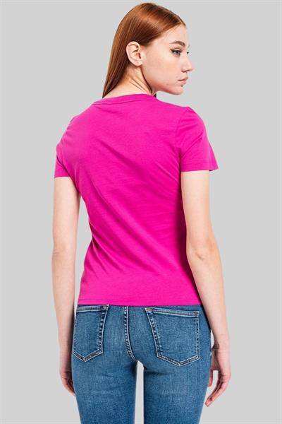 Hugo Kadın Regular Fit Logo Detaylı Klasik T-Shirt Pembe
