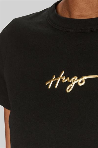 Hugo Kadın Regular Fit Logo Detaylı Klasik T-Shirt Siyah