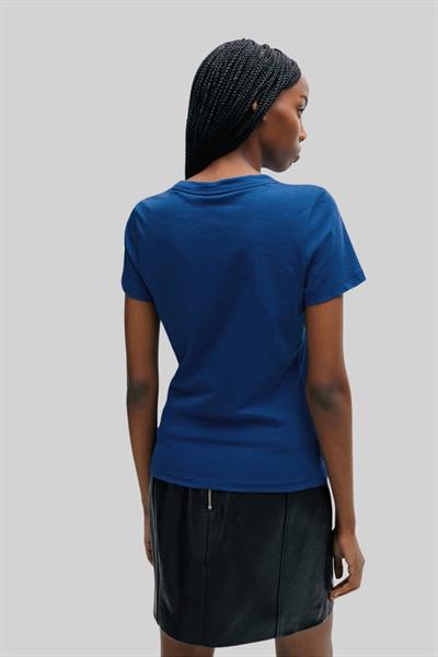 Hugo Kadın Regular Fit Logo Detaylı Klasik T-Shirt Mavi 420