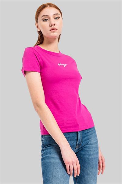 Hugo Kadın Regular Fit Logo Detaylı Klasik T-Shirt Pembe