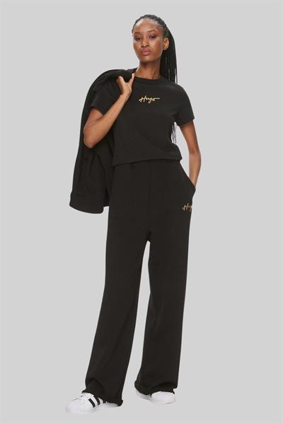 Hugo Kadın Regular Fit Logo Detaylı Klasik T-Shirt Siyah