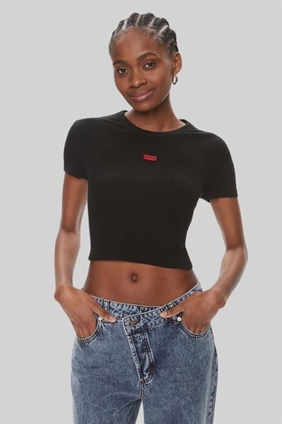 Hugo Kadın Slim Fit Deluisa T-Shirt Siyah