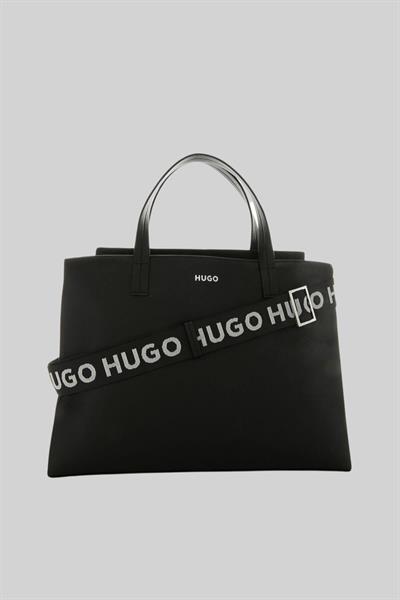 Hugo Kadın Tote Logo Şerit Askılı Omuz Çantası Siyah 002