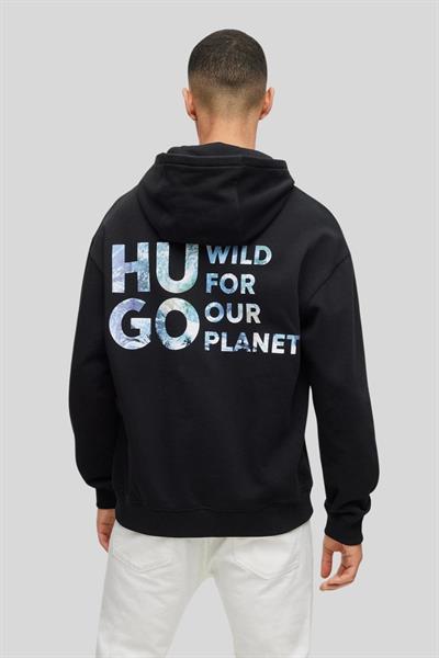 Hugo Kapüşonlu Erkek Sweatshirt Siyah