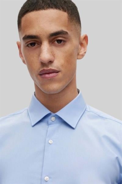 Hugo Kolay Ütülenebilir Slim Fit Erkek Gömlek Mavi 459