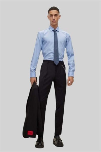 Hugo Kolay Ütülenebilir Slim Fit Erkek Gömlek Mavi 459