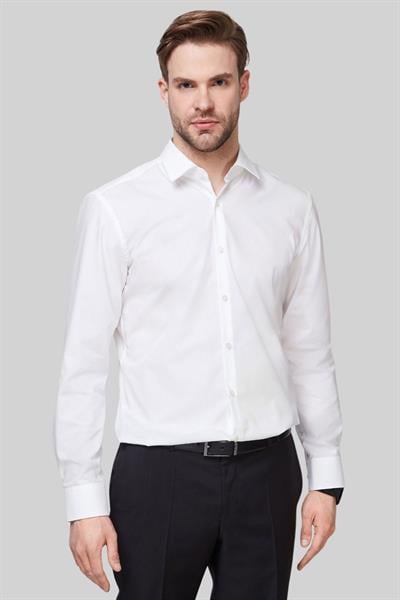 Hugo Kolay Ütülenebilir Slim Fit Erkek Gömlek Beyaz 199