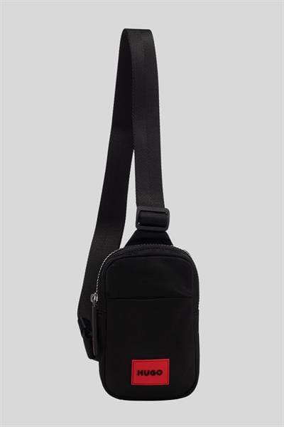Hugo Kontrast logolu Çapraz Erkek Bel Çantası Siyah 002