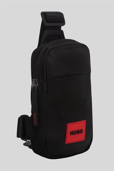 Hugo Kontrast logolu Çapraz Erkek Bel Çantası Siyah 002