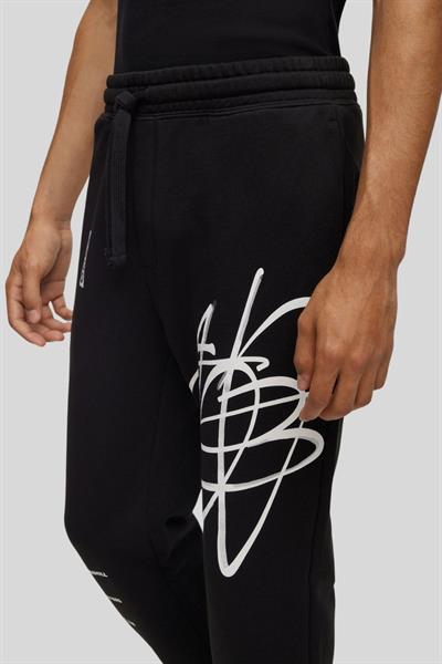 Hugo Logo Baskılı Erkek Spor Pantolon Siyah
