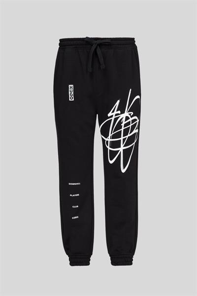 Hugo Logo Baskılı Erkek Spor Pantolon Siyah