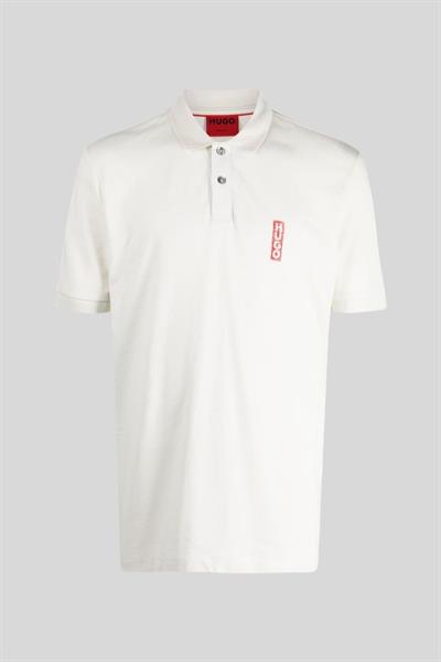 Hugo Logo Detaylı Erkek Polo T-Shirt Beyaz
