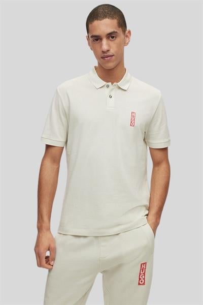 Hugo Logo Detaylı Erkek Polo T-Shirt Beyaz