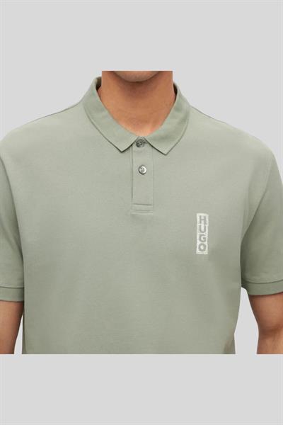 Hugo Logo Detaylı Erkek Polo T-Shirt Yeşil