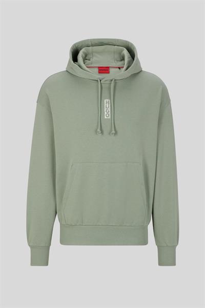 Hugo Logo Detaylı Uzun Kollu Kapüşonlu Erkek Sweatshirt Yeşil