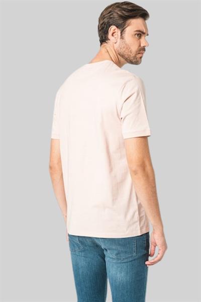 Hugo Logo Uygulamalı Pamuklu Erkek T-Shirt Pembe