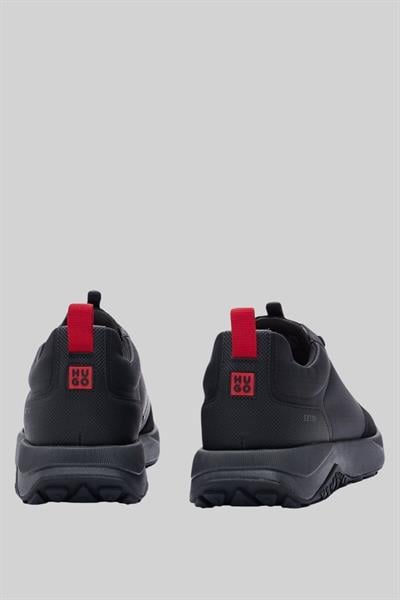 Hugo Marka Logolu Bağcıklı Erkek Sneaker Siyah