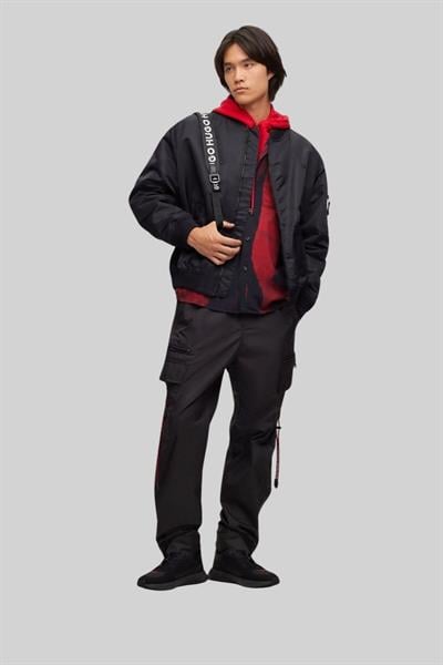 Hugo Marka Logolu Bağcıklı Erkek Sneaker Siyah