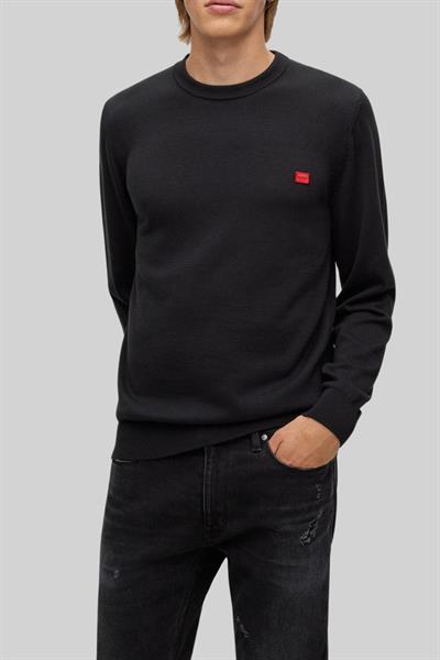 Hugo Marka Logolu Erkek Uzun Kollu T-Shirt Siyah