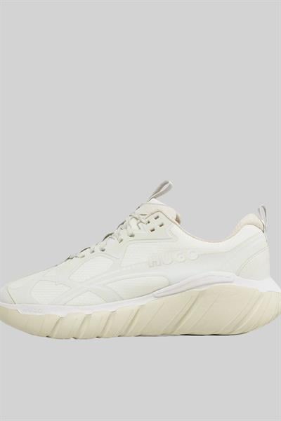 Hugo Marka Logolu Şerit Detaylı Erkek Sneaker Beyaz 100