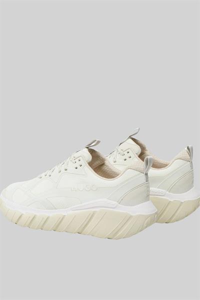 Hugo Marka Logolu Şerit Detaylı Erkek Sneaker Beyaz 100