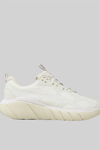 Hugo Marka Logolu Şerit Detaylı Erkek Sneaker Beyaz 100