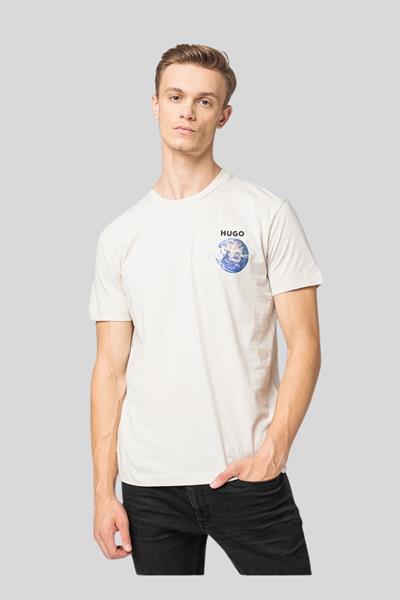 Hugo Regular Baskılı Fit Erkek T-Shirt Beyaz