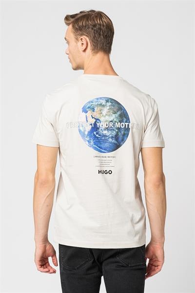 Hugo Regular Baskılı Fit Erkek T-Shirt Beyaz