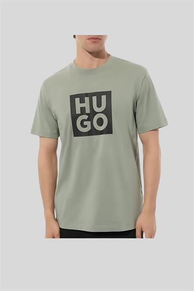 Hugo Regular Fit Bisiklet Logolu Erkek T-Shirt Yeşil