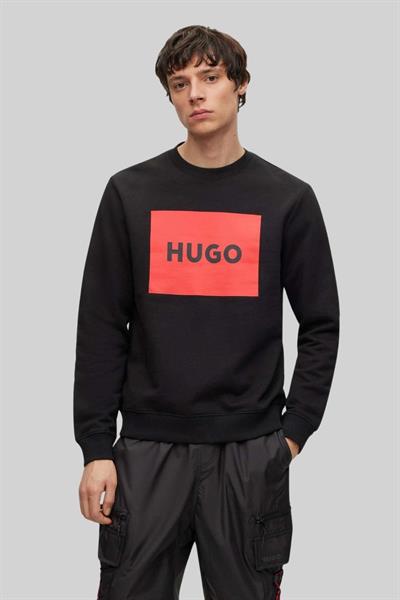 Hugo Regular Fit Bisiklet Yaka Erkek Sweatshirt Siyah