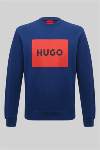 Hugo Regular Fit Bisiklet Yaka Erkek Sweatshirt Mavi 424