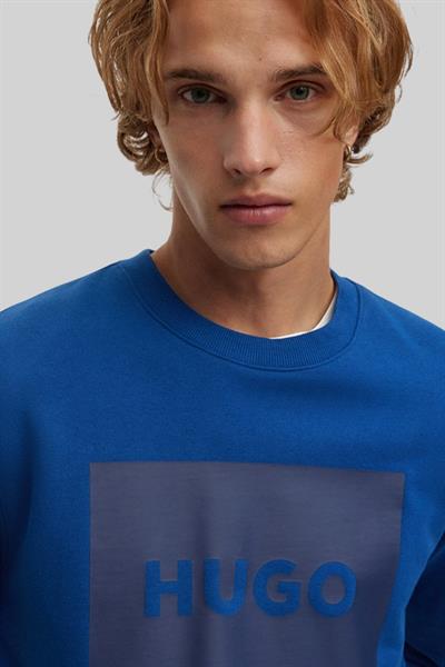 Hugo Regular Fit Bisiklet Yaka Erkek Sweatshirt Mavi 417