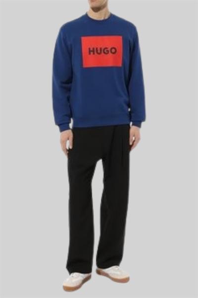 Hugo Regular Fit Bisiklet Yaka Erkek Sweatshirt Mavi 424