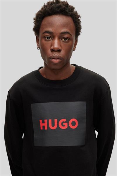 Hugo Regular Fit Bisiklet Yaka Erkek Sweatshirt Siyah