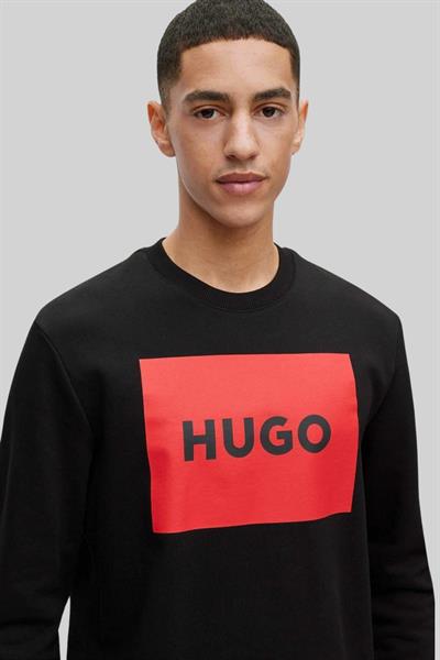 Hugo Regular Fit Bisiklet Yaka Erkek Sweatshirt Siyah