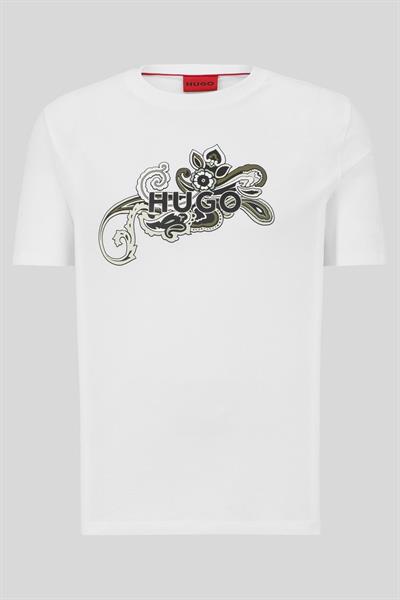 Hugo Regular Fit Bisiklet Yaka Erkek T-Shirt Beyaz 100