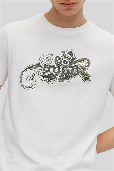 Hugo Regular Fit Bisiklet Yaka Erkek T-Shirt Beyaz 100