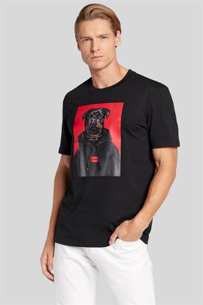 Hugo Regular Fit Bisiklet Yaka Erkek T-Shirt Siyah