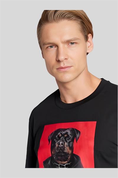 Hugo Regular Fit Bisiklet Yaka Erkek T-Shirt Siyah