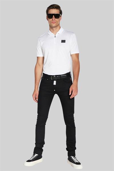 Hugo Regular Fit Fermuarlı Polo Yaka Erkek T-Shirt Beyaz 100