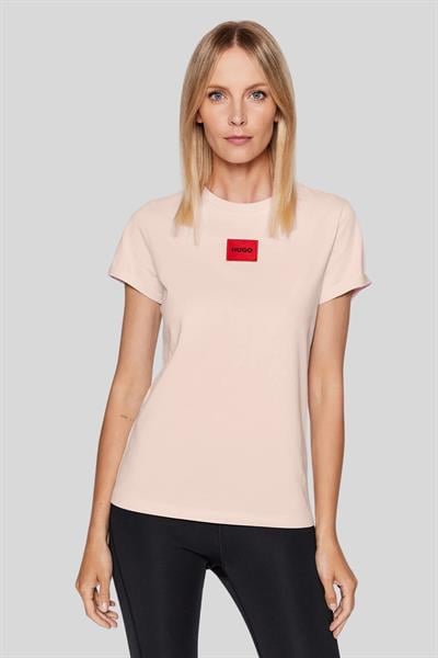 Hugo Regular Fit Kadın T-Shirt Pembe 688
