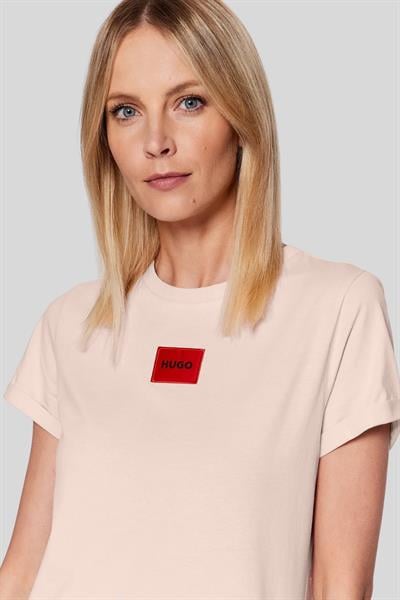 Hugo Regular Fit Kadın T-Shirt Pembe 688