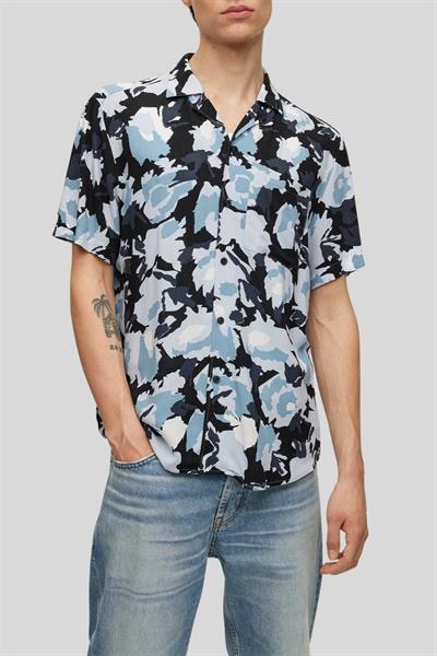 Hugo Relaxed Fit Apaş Yaka Kısa Kollu Erkek Gömlek Mavi 451