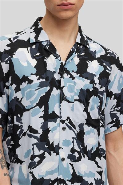Hugo Relaxed Fit Apaş Yaka Kısa Kollu Erkek Gömlek Mavi 451